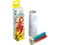 Раскраска самоклеющаяся 10x122см в рулоне, 8л+цв.карандаши мини 6 цветов 2160700