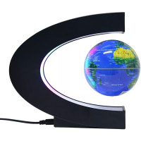 Глобус парящий 25х25см синий, на подставке, подсветка, пластик EV-C-6-BLU