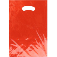 Пакет подарочный 21х30см фольга красный Y10437-24