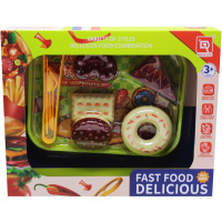 Набор продуктов "ФастФуд. Сладости" 28х22,5см  9 предметов + поднос, пластик 2310598/185-77