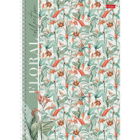 Тетрадь А4 80л клетка "Floral collection" на спирали матовая ламинация 4 дизайна 082972