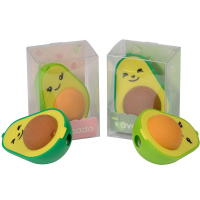 Точилка 1 отв. "FunGraphix. Авокадо" с контейнером и ластиком, пластик, 2 цвета 35-0036