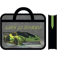 Папка с ручками 33x26х7,5см "Life in speed" пластик ПМ-А4-25 Папка с ручками 33x26х7,5см "Life in speed" пластик ПМ-А4-25