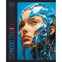 Тетрадь А5 96л клетка "Киборг girl" на скобе глянцевая ламинация 5 дизайнов 96Т5лВ1/086252