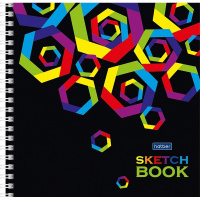 Скетчбук 17х17см 80л 120г/м2 "Калейдоскоп" евроспираль, твердая обложка 077361