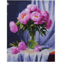 Живопись по номерам (акрил) 40х50см "Шикарные пионы" сложность 4, холст на подрамнике МСА2136
