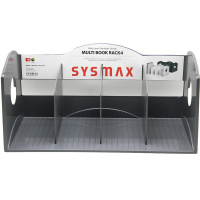 Лоток вертикальный "Sysmax" 4-х секционный, монолит, пластик, серый 42117/280133