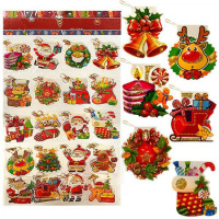 Открытка "Новый год" мини формат 70х80мм 20 видов Y6586-18