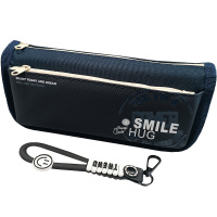 Пенал "Smile hug" 21,5х9х6см, прямоугольный, 1 отделение, 1 карман, текстиль, с брелком 3 цвета