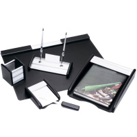 Набор настольный 6 предметов, дерево с элементами алюминия, черный BK6MU