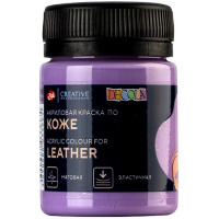 Краска акриловая по коже 50мл лавандовая банка Декола 26128625