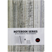 Бизнес-блокнот А4 80л "Дерево" на резинке, линия, 7БЦ, резинка д/ручки, 4 цвета Y10898-24