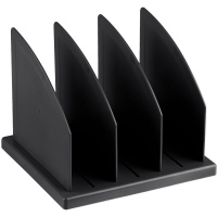 Подставка д/бумаг 3-х секционная 17х19х21,5см сборная черная, пластик ПБ07