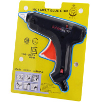 Пистолет клеевой электрический (80Вт) 19х16см диаметр 1,1см, металл. наконечник JS88