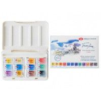 Краски акварельные 12 цветов "Городской пейзаж" 2,5мл кюветы, пластик. пенал 19421873