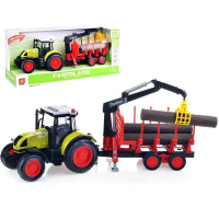 Трактор с прицепом, на батарейках, пластик 17х11х9см (свет, звук) WY900M