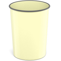 Корзина д/бумаг 13,5л круглая цельная, пластик, желтая "Pastel" 58455