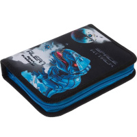 Пенал "Dino Space" 20х14х4см прямоугольный одностворчатый, 2 откидные планки, ткань 093862