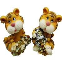 Копилка Тигр с монетками 19см керамика 2 вида LE83006