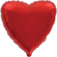 Шар возд. Сердце Red 18"/45см с клапаном, фольга 102742