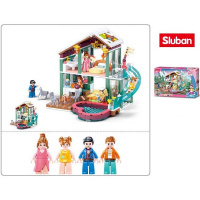 Конструктор "Домик с бассейном" 439 деталей 19х24х4,5см пластик M38-B0961