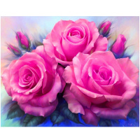 Алмазная мозаика 21х25см "Розы" частичная выкладка M-10360