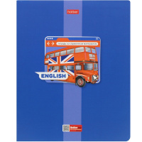 Тетрадь А5 48л клетка Английский язык "Яркая цветная" на скобе выборочный лак 084548