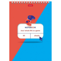 Блокнот А5 80л "Virtual box" клетка на спирали, жесткая подложка, 2 дизайна 076919