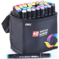 Набор маркеров двусторонних 40 цв, толщина линии 1-7мм в текстильном чехле E70806-40