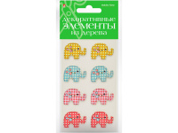 Декор. из дерева "Слоники-2" крашеные №20 2-358/07