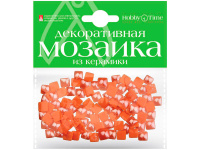 Мозаика декор. 8*8мм 100шт оранжевый керамика 2-332/07