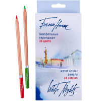 Карандаши акварельные 24 цвета круглые, дерево, картон Белые Ночи 158411253
