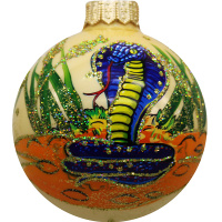 Шар 100мм "Змея-кобра синяя" в подарочной упаковке КУ-100-244074