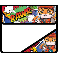 Папка на липучке А5 230х190х50мм "Модный тигренок" 2 отделения, с клапаном, пластик ПМ-А5-36