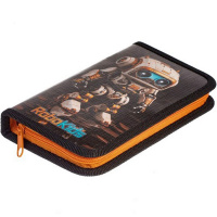 Пенал "Робо" 20х14х4см прямоугольный, одностворчатый, 2 откидные планки, ткань 085409