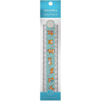 Линейка 15-30см "HappyGraphix. Веселые корги" складная, с трафаретом, пластик 45-0010/02