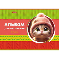 Альбом для рисования А4 40л "ЛапУшки в шапочках" на скобе 5 дизайнов 085154