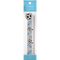 Линейка 15см "HappyGraphix. Футбол" с волнистым краем, пластик 45-0013/03