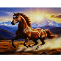 Алмазная мозаика 40х50см "Лошадь в горах" полная выкладка ZS4731