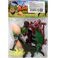 Набор "Динозавры" 18х14см 4шт/уп. с аксессуарами, в блистере LT168346