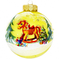 Шар 80мм "Лошадка качалка" в подарочной упаковке КУ-80-254015