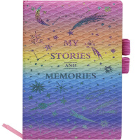 Бизнес-блокнот А6 80л "My stories" линия, 7БЦ, цветной срез, 2 резинки д/ручки, 4 вида Y10887-24