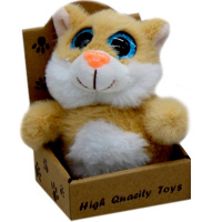 Кошка 12 см, светло-коричневая c1568-17