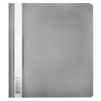Папка-скоросшиватель Люкс А5 с прозрачным верхом серая PSL20A5GREY