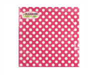 Салфетка 33х33мм 1шт Горох на розовом трехслойная 1005086