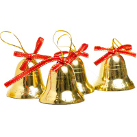 Колокольчик 3см с лентой, металл, золото Y8335-19