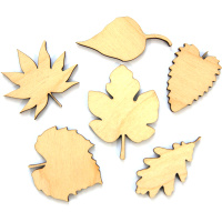 Набор миниатюр "Листья" 3-6,5см 6шт фанера 3мм 190015
