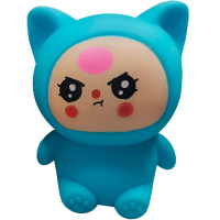 Игрушка-антистресс сквиш "Котик" 10,5х6см голубой FX5739