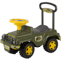 Каталка-автомобиль "Джип. Военный" 53х29х46см темно-зеленый, пластик (звук) У868