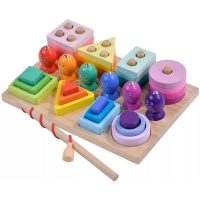 Игра логическая "Рыбалка-Пирамидка" 22х15см 36 деталей, дерево XJ4095